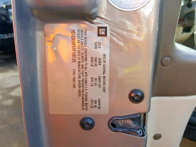 1G1ZS58F87F106123 - 2007 CHEVROLET MALIBU LS GOLD photo 10