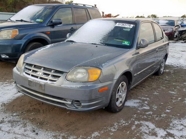 KMHCG35CX3U257043 - 2003 HYUNDAI ACCENT GL GRAY photo 2