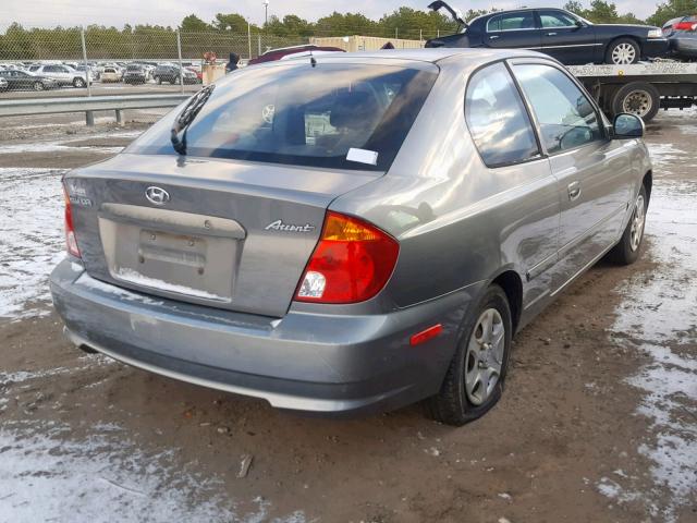 KMHCG35CX3U257043 - 2003 HYUNDAI ACCENT GL GRAY photo 4