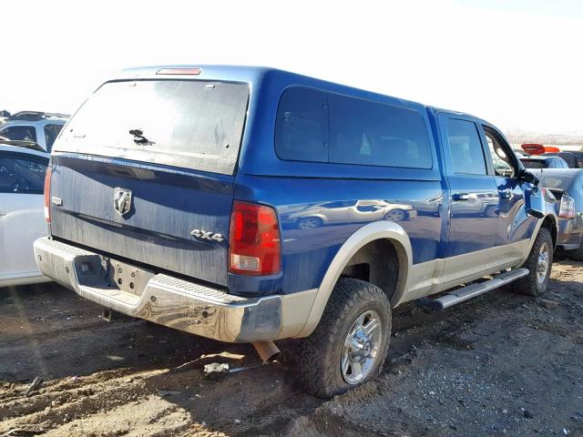 3D7UT2CL7AG132637 - 2010 DODGE RAM 2500 BLUE photo 4