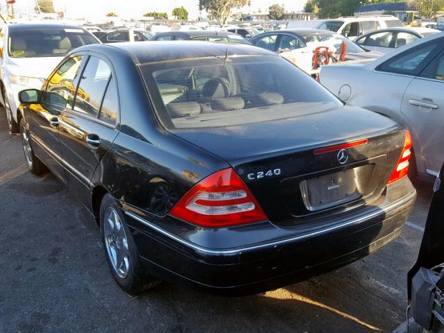 WDBRF61J12F292224 - 2002 MERCEDES-BENZ C 240 BLACK photo 3