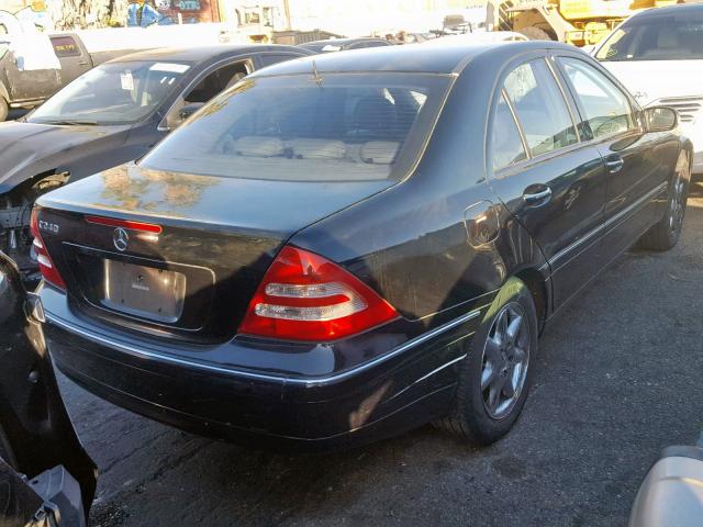 WDBRF61J12F292224 - 2002 MERCEDES-BENZ C 240 BLACK photo 4