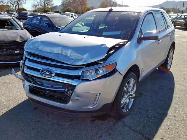 2FMDK4JC7DBB86356 - 2013 FORD EDGE SEL SILVER photo 2