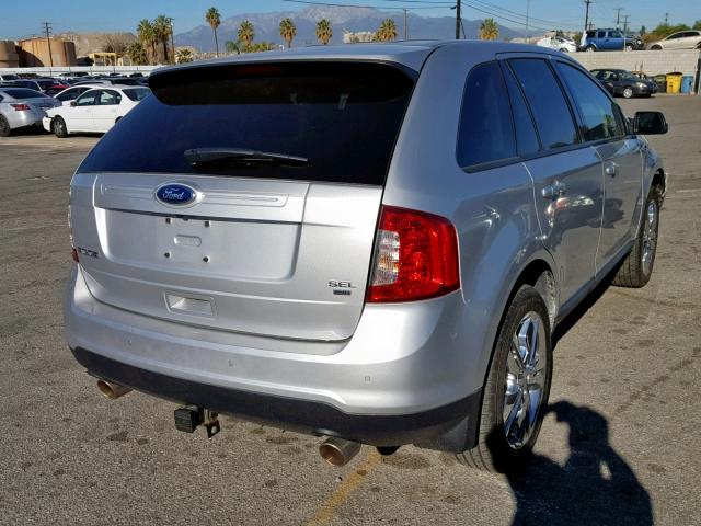 2FMDK4JC7DBB86356 - 2013 FORD EDGE SEL SILVER photo 4