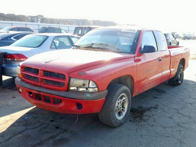 1B7GL22X3XS231596 - 1999 DODGE DAKOTA RED photo 2