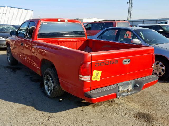 1B7GL22X3XS231596 - 1999 DODGE DAKOTA RED photo 3