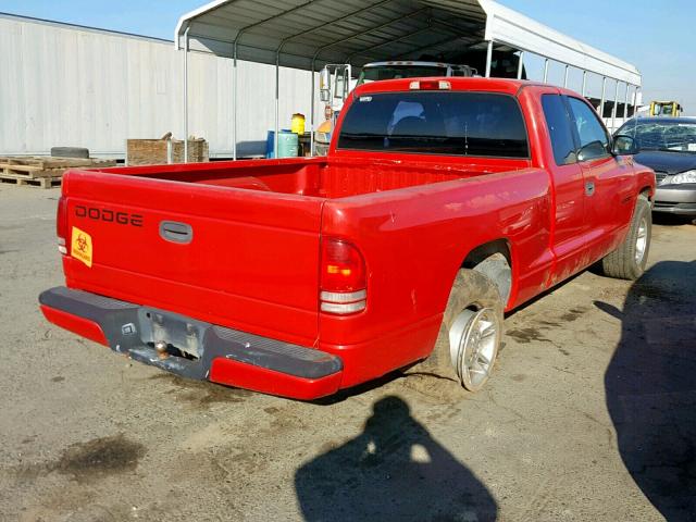 1B7GL22X3XS231596 - 1999 DODGE DAKOTA RED photo 4