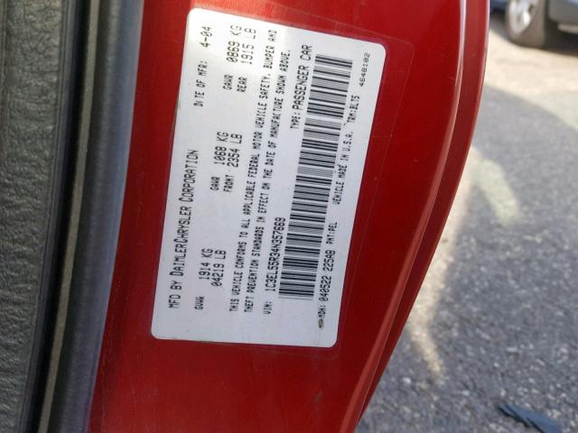 1C3EL55R34N357669 - 2004 CHRYSLER SEBRING LX RED photo 10