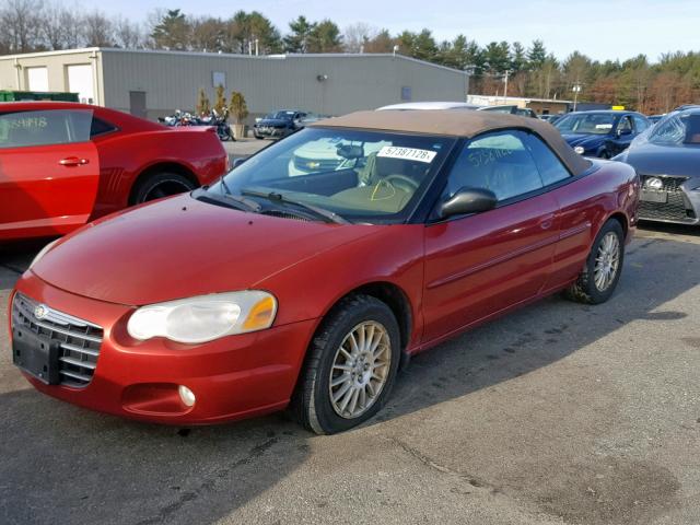 1C3EL55R34N357669 - 2004 CHRYSLER SEBRING LX RED photo 2