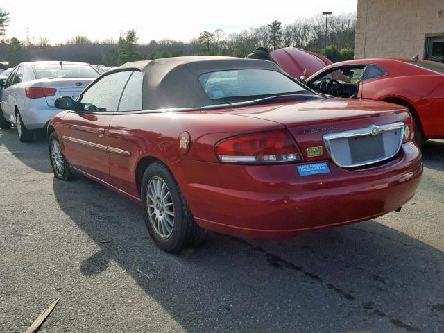 1C3EL55R34N357669 - 2004 CHRYSLER SEBRING LX RED photo 3