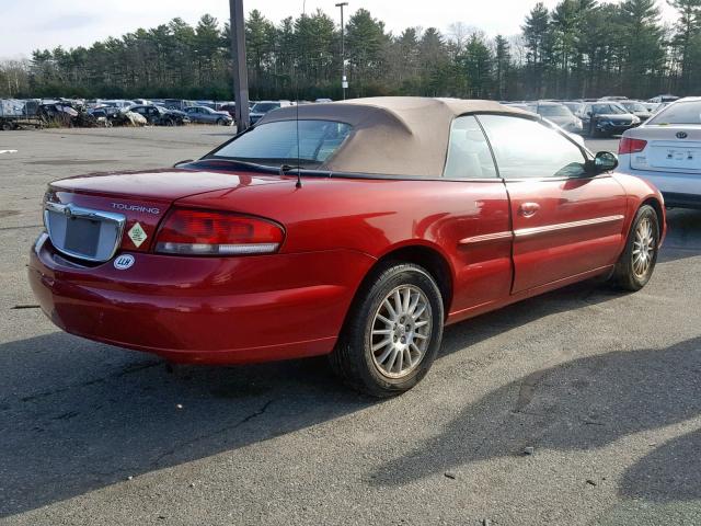 1C3EL55R34N357669 - 2004 CHRYSLER SEBRING LX RED photo 4