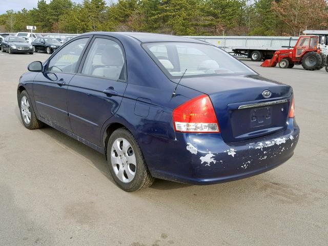 KNAFE122475479274 - 2007 KIA SPECTRA EX BLUE photo 3