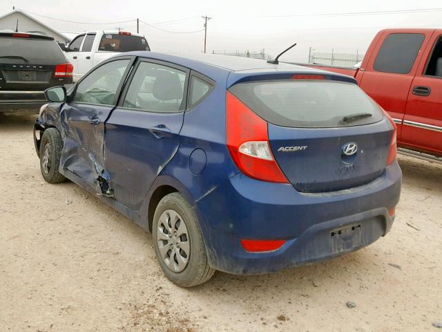 KMHCT5AE0HU315781 - 2017 HYUNDAI ACCENT SE BLUE photo 3