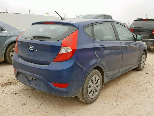 KMHCT5AE0HU315781 - 2017 HYUNDAI ACCENT SE BLUE photo 4