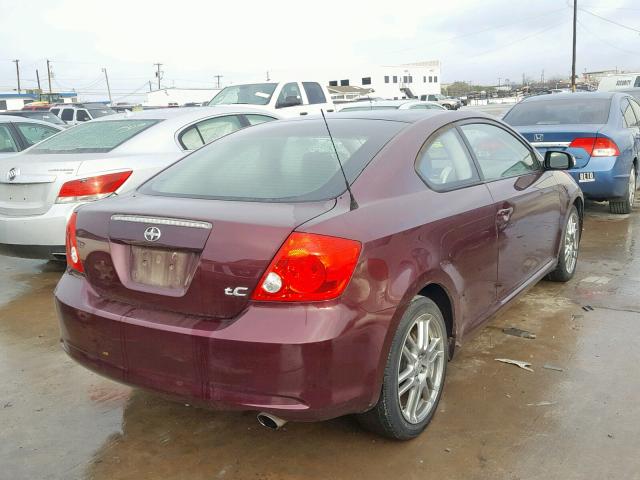JTKDE177870205726 - 2007 TOYOTA SCION TC ბურგუნდია ფოტო 4