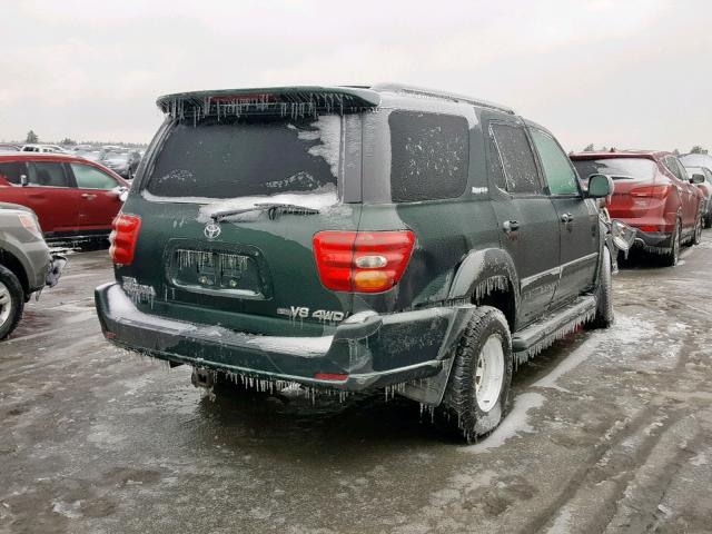 5TDBT48A12S057618 - 2002 TOYOTA SEQUOIA LI GREEN photo 4