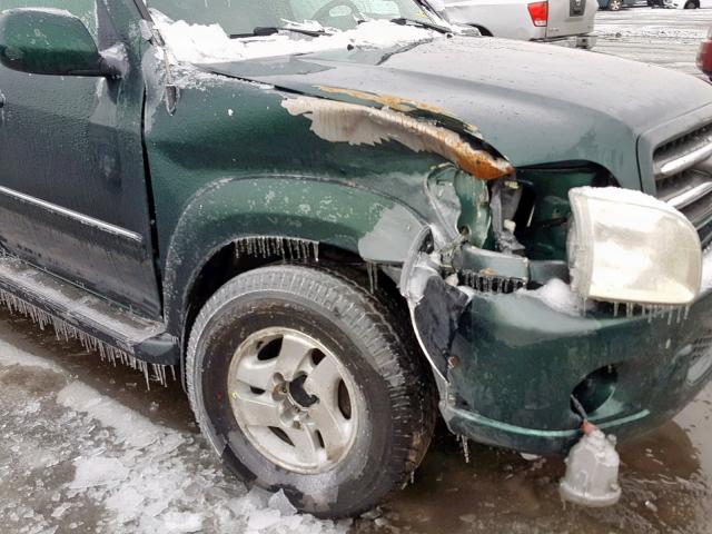 5TDBT48A12S057618 - 2002 TOYOTA SEQUOIA LI GREEN photo 9