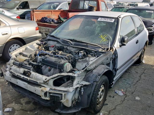 2HGEH2354NH553756 - 1992 HONDA CIVIC DX WHITE photo 2