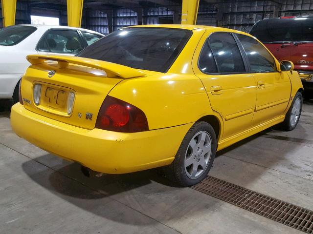 3N1AB51D04L735165 - 2004 NISSAN SENTRA SE- YELLOW photo 4