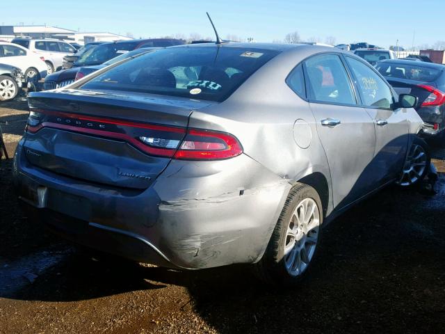 1C3CDFCA4DD711437 - 2013 DODGE DART LIMIT GRAY photo 4