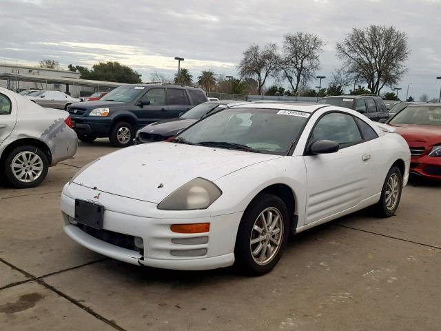 4A3AC44G6YE165458 - 2000 MITSUBISHI ECLIPSE GS WHITE photo 2