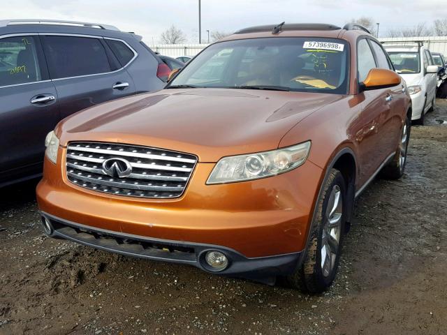 JNRAS08W53X207275 - 2003 INFINITI FX35 ORANGE photo 2