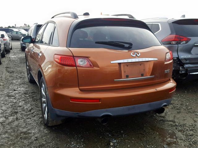 JNRAS08W53X207275 - 2003 INFINITI FX35 ORANGE photo 3