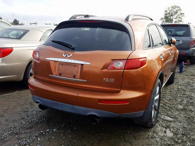 JNRAS08W53X207275 - 2003 INFINITI FX35 ORANGE photo 4