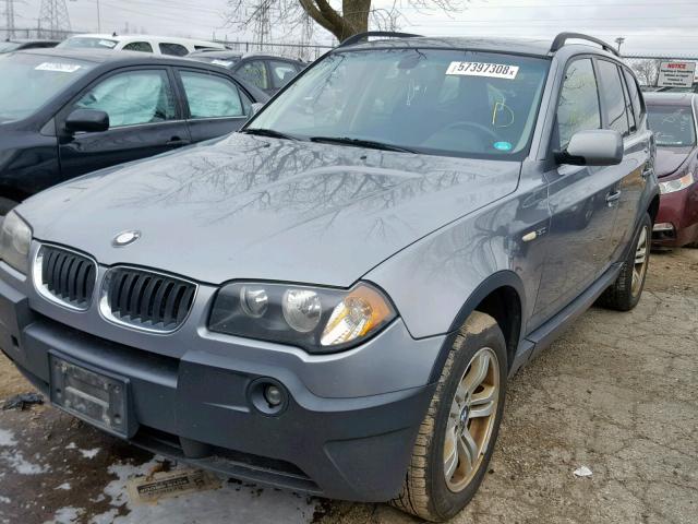 WBXPA93445WD14923 - 2005 BMW X3 3.0I SILVER photo 2