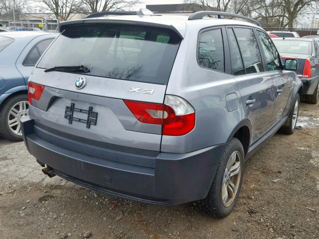 WBXPA93445WD14923 - 2005 BMW X3 3.0I SILVER photo 4