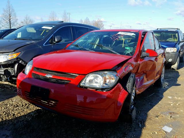 1G1AT58H097208556 - 2009 CHEVROLET COBALT LT RED photo 2