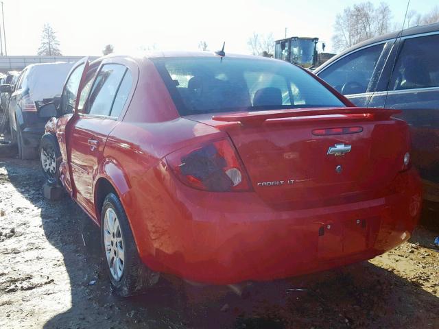 1G1AT58H097208556 - 2009 CHEVROLET COBALT LT RED photo 3