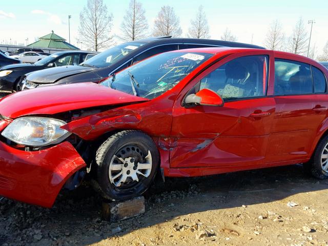 1G1AT58H097208556 - 2009 CHEVROLET COBALT LT RED photo 9