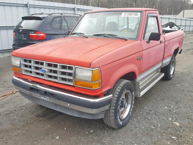 1FTCR11X9MUB09480 - 1991 FORD RANGER RED photo 2