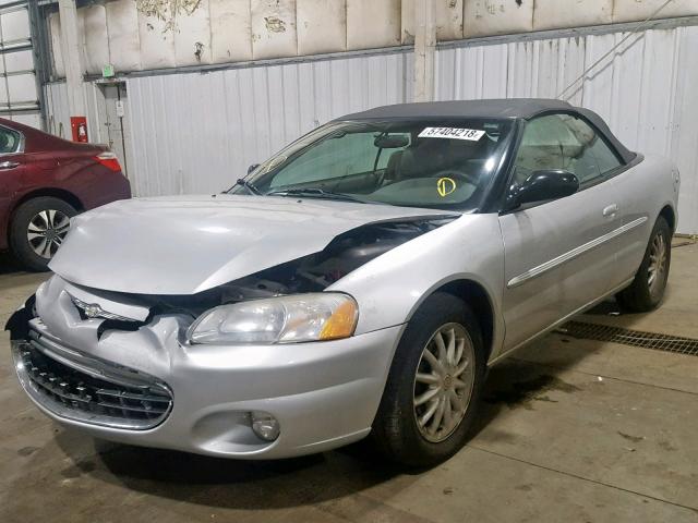 1C3EL55T13N577886 - 2003 CHRYSLER SEBRING LX SILVER photo 2