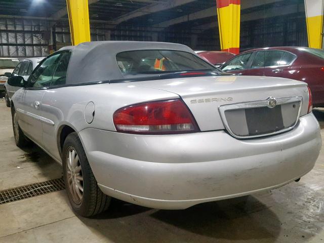 1C3EL55T13N577886 - 2003 CHRYSLER SEBRING LX SILVER photo 3