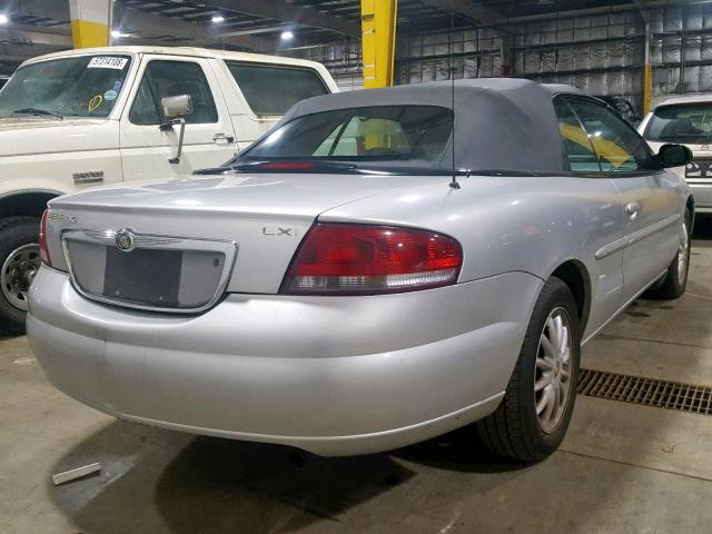 1C3EL55T13N577886 - 2003 CHRYSLER SEBRING LX SILVER photo 4