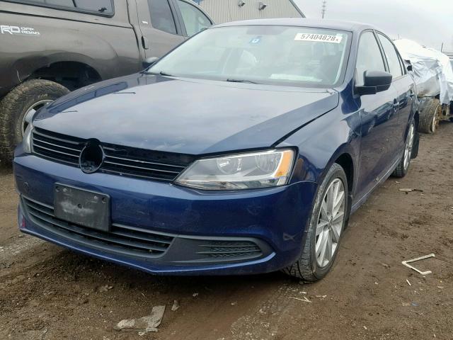 3VW1K7AJ4CM382790 - 2012 VOLKSWAGEN JETTA BASE BLUE photo 2