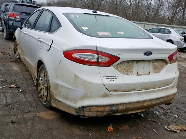 3FA6P0G71ER307893 - 2014 FORD FUSION S WHITE photo 3