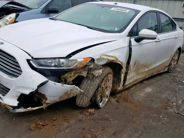 3FA6P0G71ER307893 - 2014 FORD FUSION S WHITE photo 9