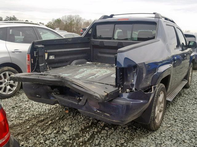 5FPYK1F53BB455345 - 2011 HONDA RIDGELINE BLUE photo 4