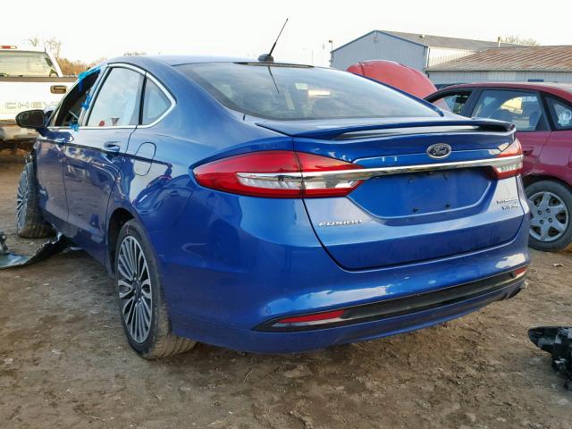 3FA6P0RUXHR265344 - 2017 FORD FUSION TIT BLUE photo 3