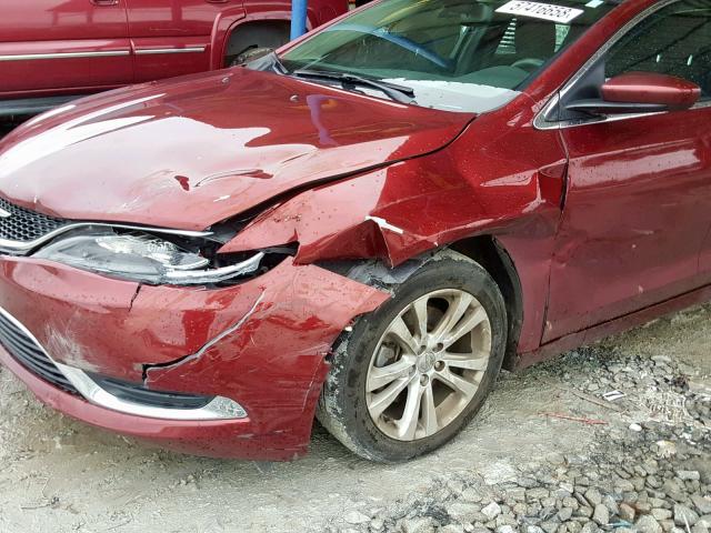 1C3CCCAB8FN745892 - 2015 CHRYSLER 200 LIMITE RED photo 9