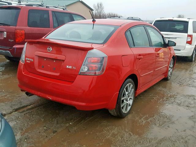 3N1BB61E88L696088 - 2008 NISSAN SENTRA SE- RED photo 4