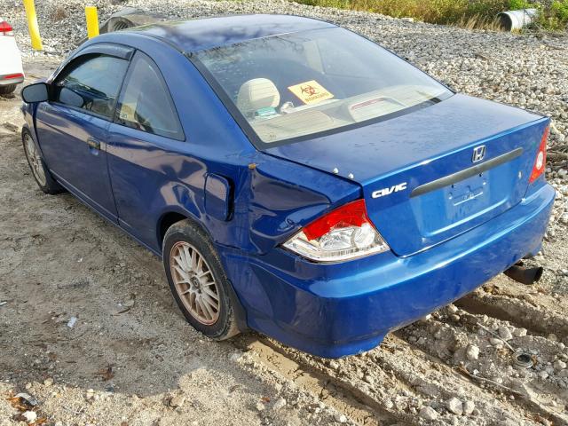 1HGEM21134L058395 - 2004 HONDA CIVIC DX V BLUE photo 3