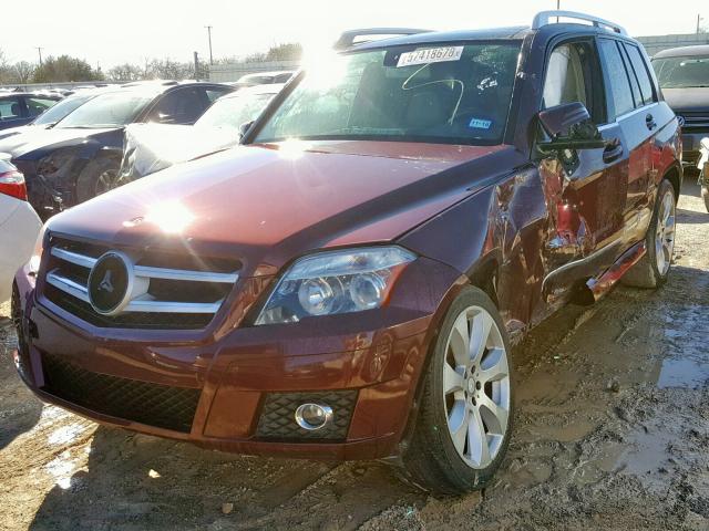 WDCGG8HB2AF445749 - 2010 MERCEDES-BENZ GLK 350 4M MAROON photo 2