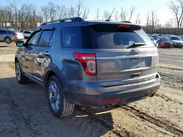 1FM5K8F85DGC82012 - 2013 FORD EXPLORER L GRAY photo 3