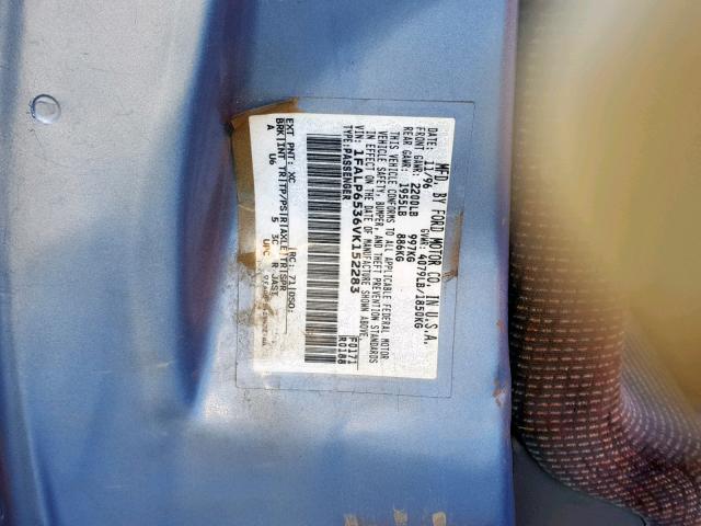 1FALP6536VK152283 - 1997 FORD CONTOUR BA BLUE photo 10