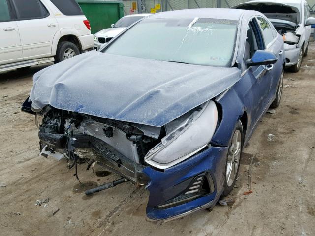 5NPE34AF2JH632204 - 2018 HYUNDAI SONATA SPO BLUE photo 2