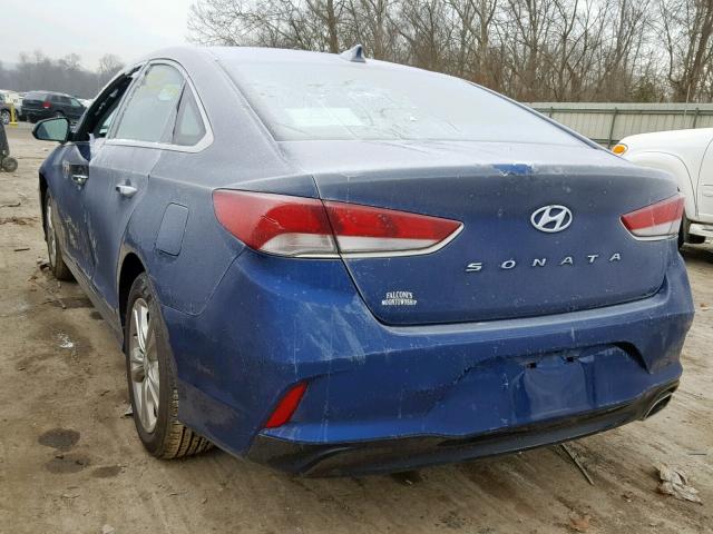 5NPE34AF2JH632204 - 2018 HYUNDAI SONATA SPO BLUE photo 3